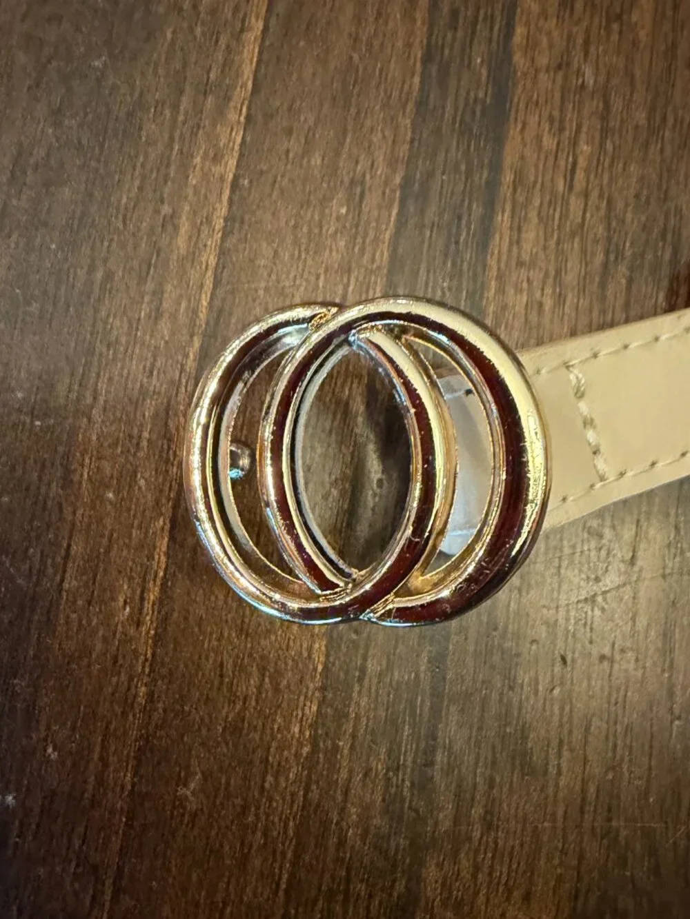 Belts Black Ivory and Brown Skinny Belts Gold O Buckle, Size 41 inches in length